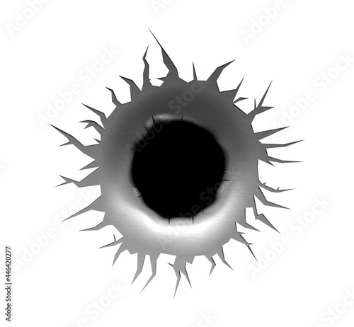 Gun Shot Bullet Hole Rip In...
