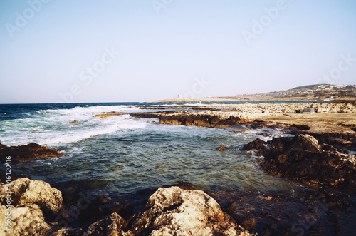 MALTA, VALETTA: Scenic landscape view of the rocky seashore 