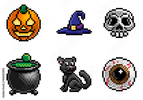 Halloween Pixel Art Game Icon Set