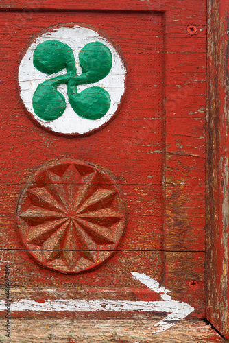 Typical green basque wooden symbol