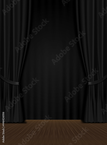 Black vector background with theatre scene 