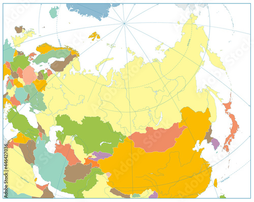 Eurasia political map isolated on white