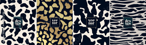 Set of abstract backgrounds for designs and prints. Hand-painted paths, abstract brush strokes.