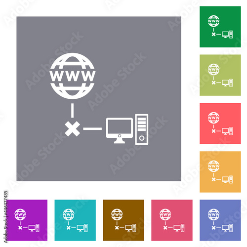 Offline computer square flat icons