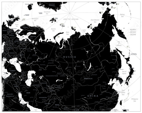 Eurasia black map