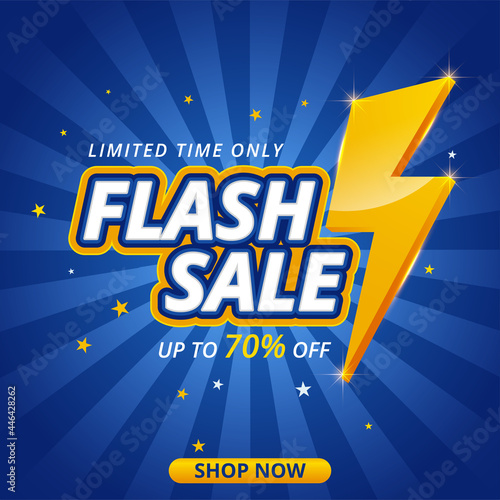 Flash sale modern banner promotional template
