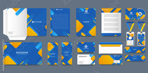 Corporate identity template with digital elements