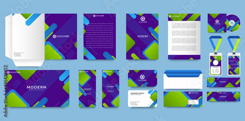 Corporate identity template with digital elements