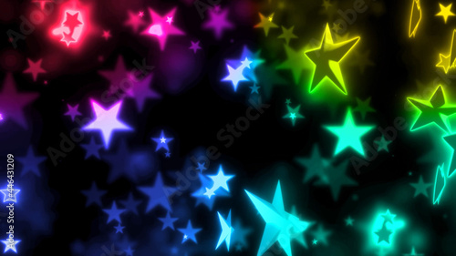 虹色の浮遊する大きな星の壁紙