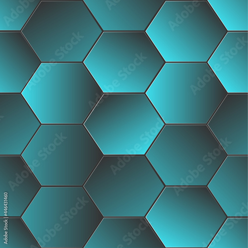blue mirror pattern background. Seamless honeycomb geometric hexagon. Duplicate the digital pattern. for backgrounds  fabrics  wrapping paper  packaging. Vector illustration