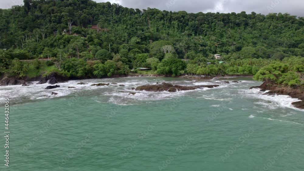 Tropical beach Waves and Rocks - Drone Tropical beach Waves and Rocks - Drone
