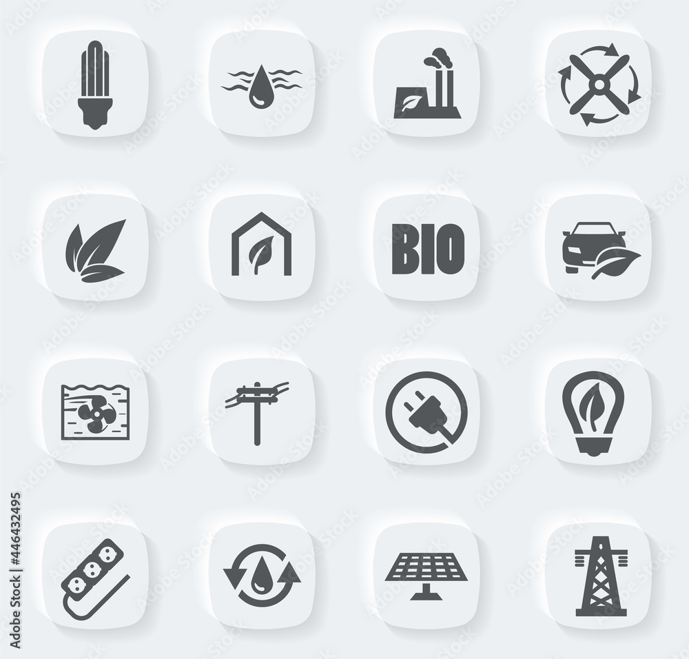 Alternative energy icons set Alternative energy icons set