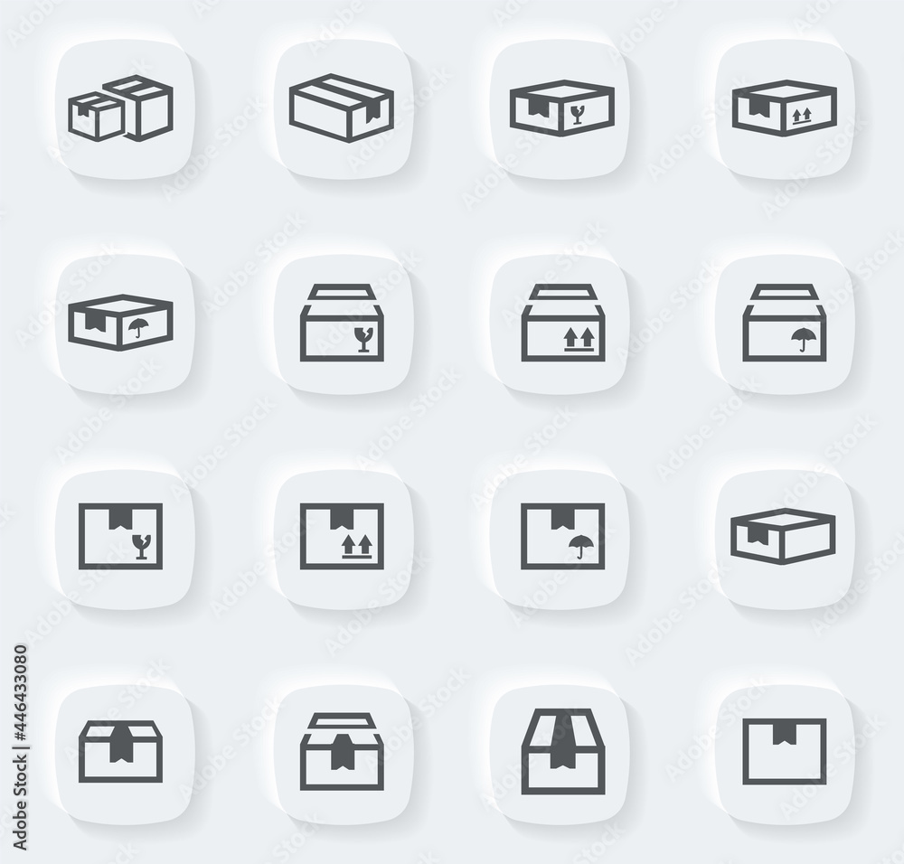 Simple icons set of box Simple icons set of box