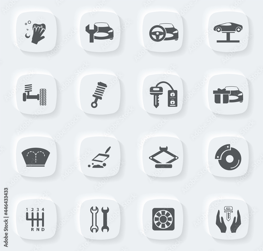 Car shop icons set Car shop icons set