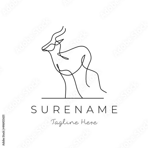 animal Gazelles run logo inspiration vector icon illustration custom logo design vector