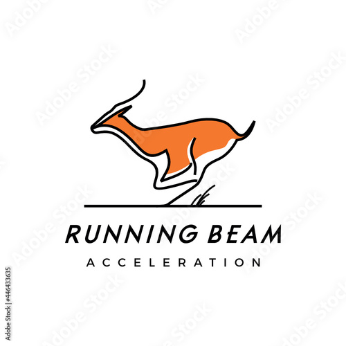animal Gazelles run logo inspiration vector icon illustration custom logo design vector
