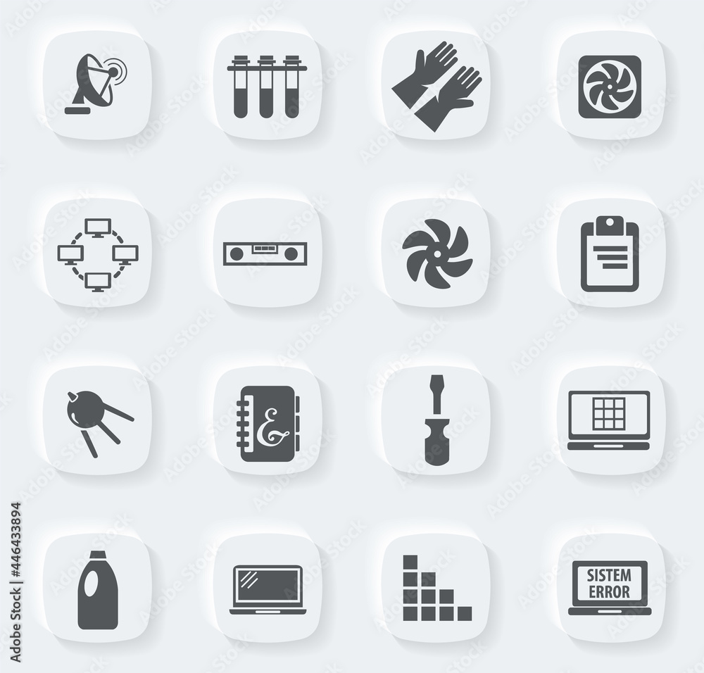 Courses school icons set Courses school icons set
