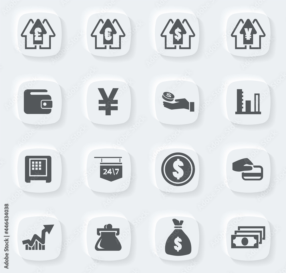Currency exchange icons set Currency exchange icons set