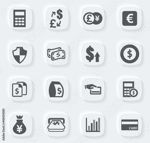 Currency exchange icons set