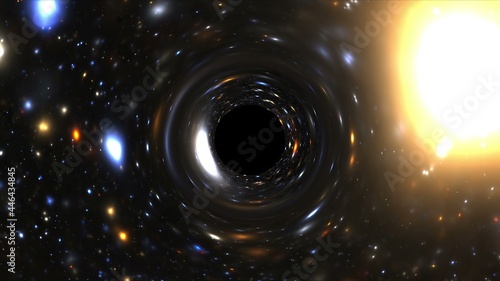 Space Tunnel With Galaxy and Nebulae simulation