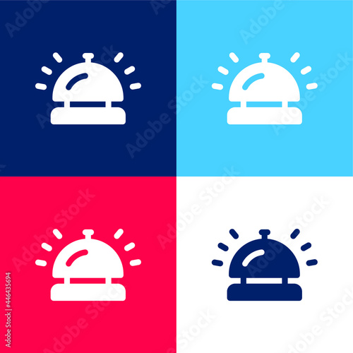 Bell blue and red four color minimal icon set