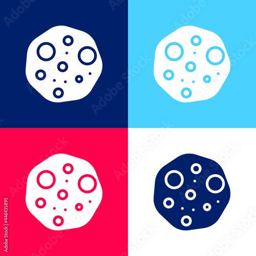 Asteroid blue and red four color minimal icon set