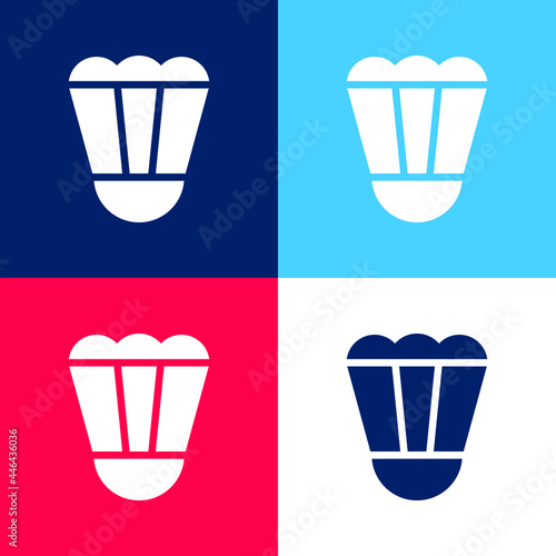 Badminton blue and red four color minimal icon set
