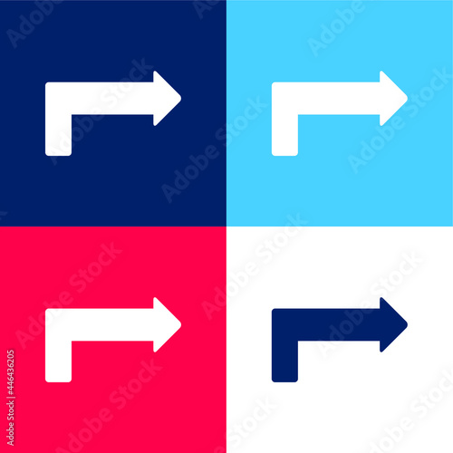 Arrow Long Angle Pointing Right blue and red four color minimal icon set Free Download Arrow Long Angle Pointing Right blue and red four color minimal icon set - GFXLoad