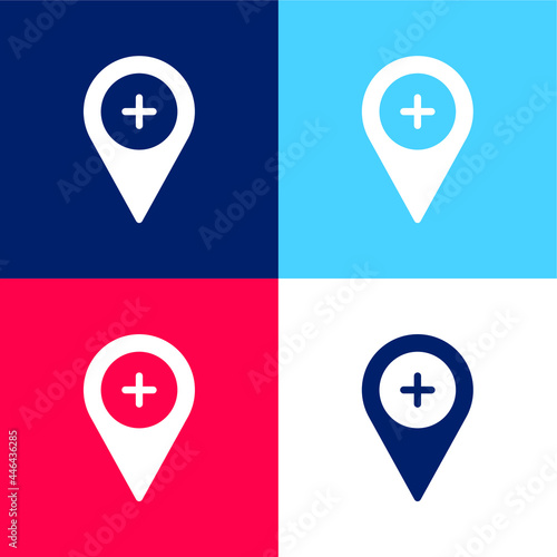 Free Download Add blue and red four color minimal icon set - GFXLoad