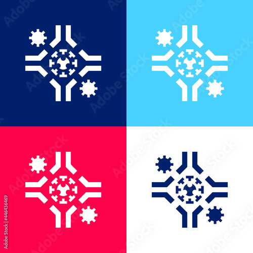 Antibody blue and red four color minimal icon set
