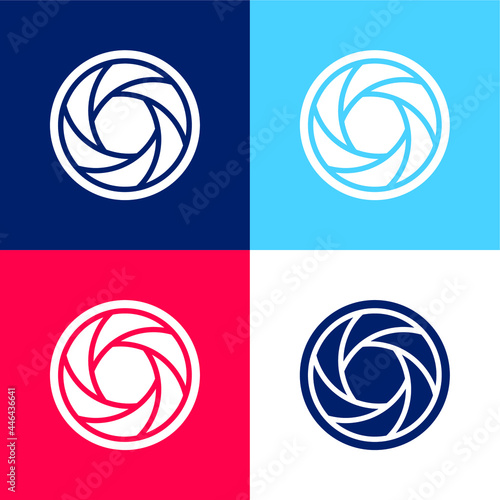 Aperture blue and red four color minimal icon set