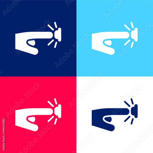 Alarm Button blue and red four color minimal icon set