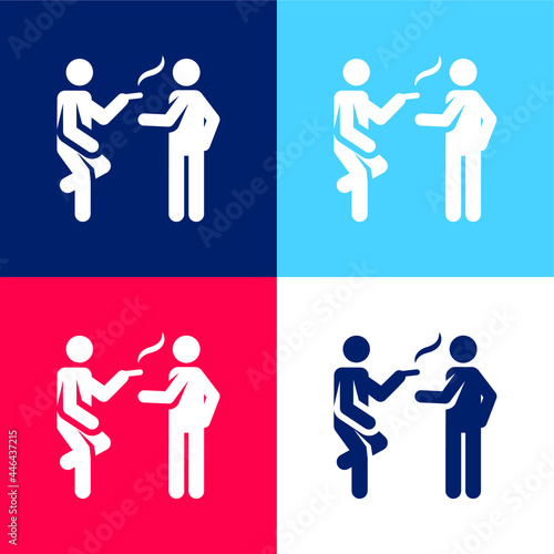 Break blue and red four color minimal icon set