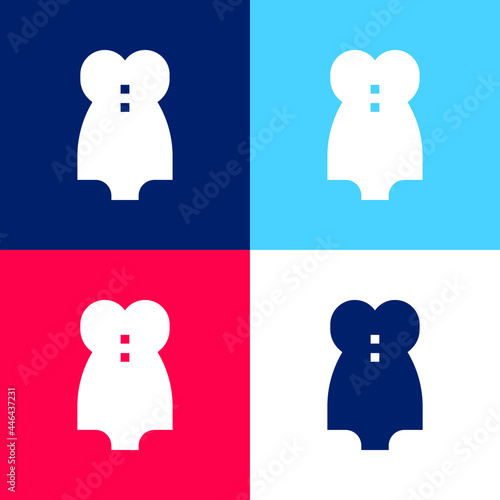 Bodysuit blue and red four color minimal icon set