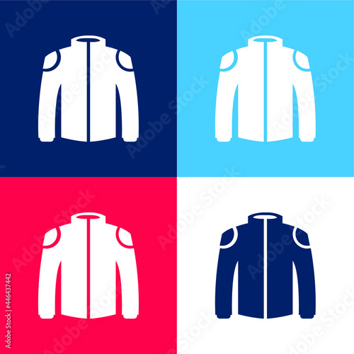 Black Jacket blue and red four color minimal icon set