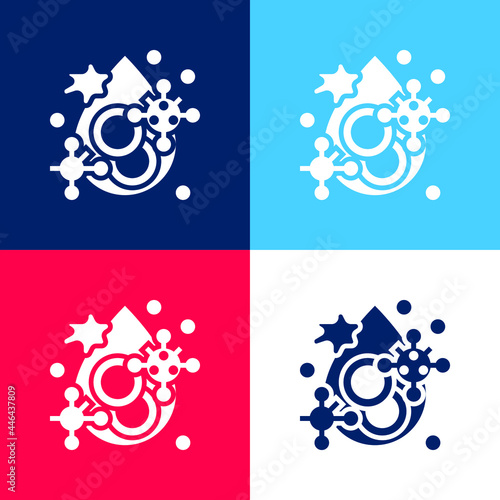 Blood blue and red four color minimal icon set