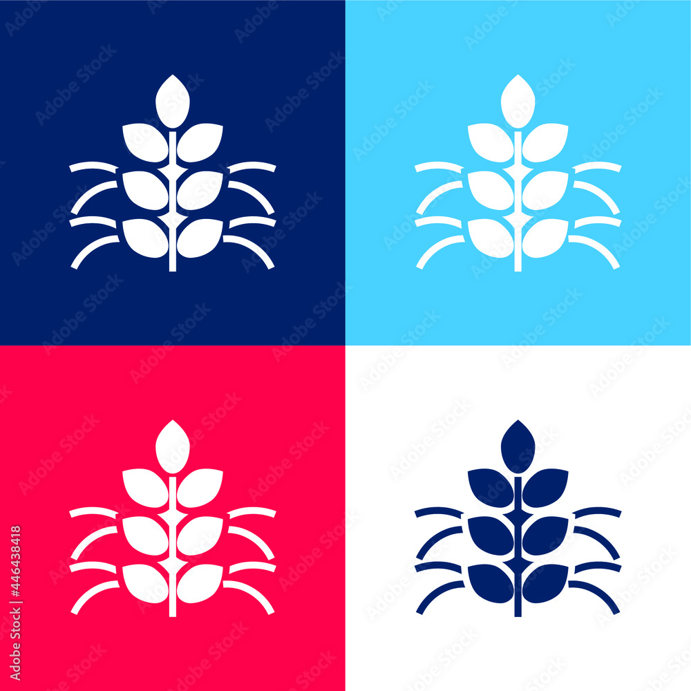 Agronomy blue and red four color minimal icon set