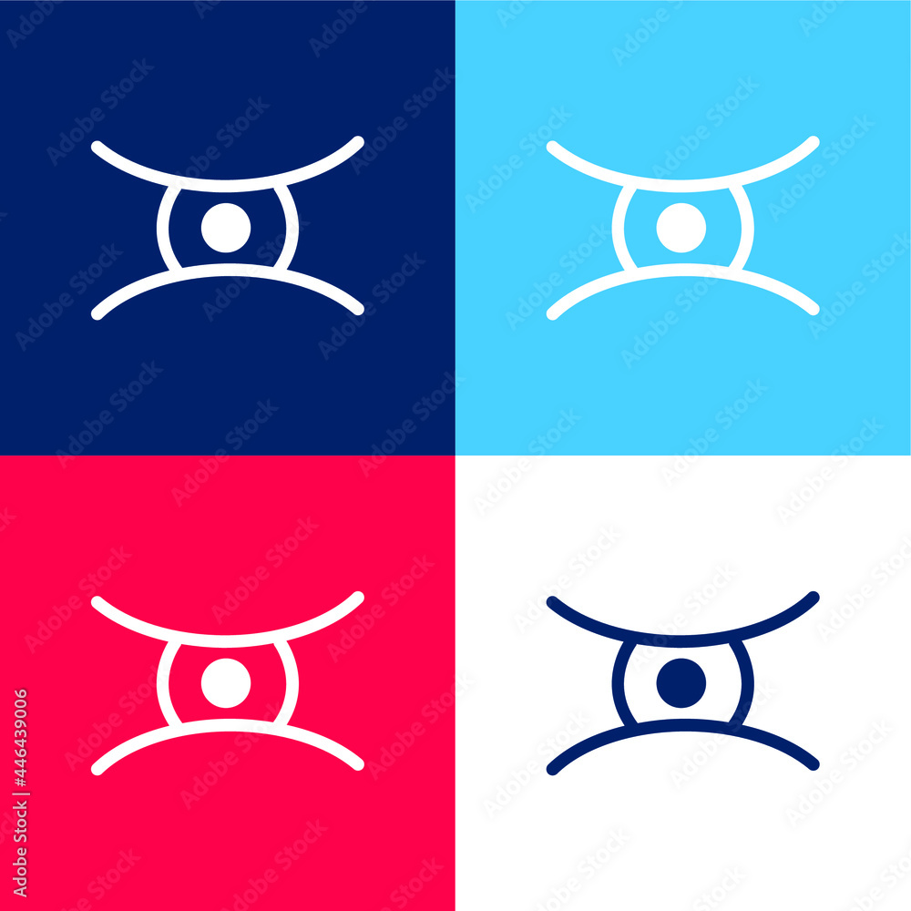Animal Eye Shape blue and red four color minimal icon set Animal Eye Shape blue and red four color minimal icon set