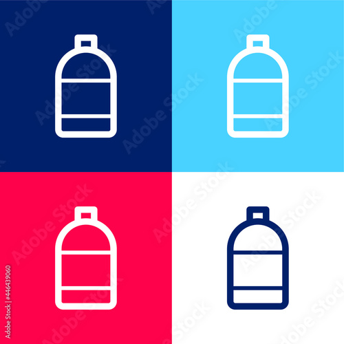 Alcohol blue and red four color minimal icon set