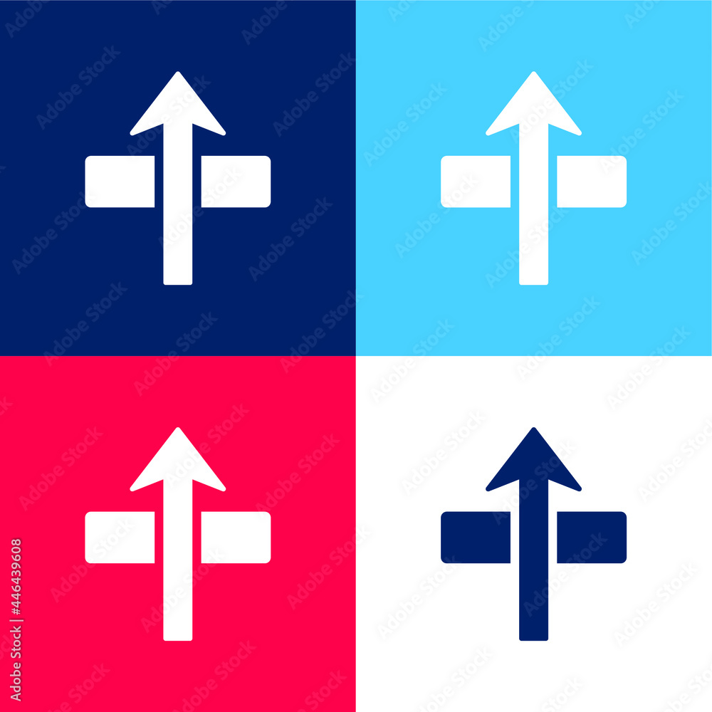 Arrow Through blue and red four color minimal icon set Arrow Through blue and red four color minimal icon set