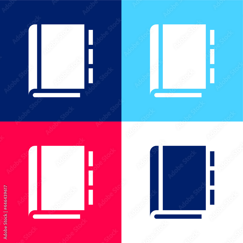 Appointment Book blue and red four color minimal icon set Appointment Book blue and red four color minimal icon set