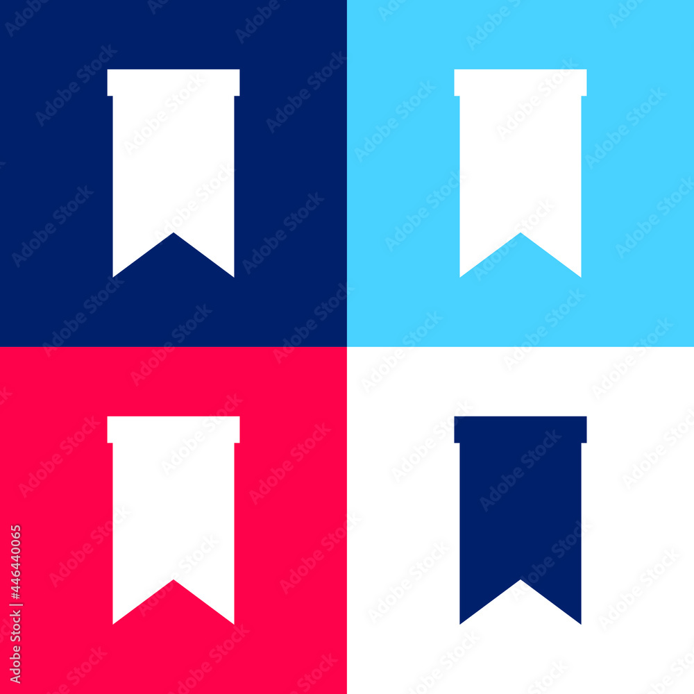 Bookmark blue and red four color minimal icon set Bookmark blue and red four color minimal icon set