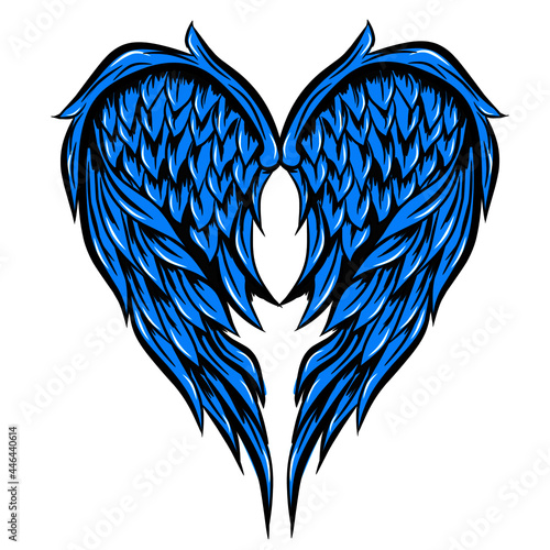 angel wings blue love concept.illustration  vector eps.