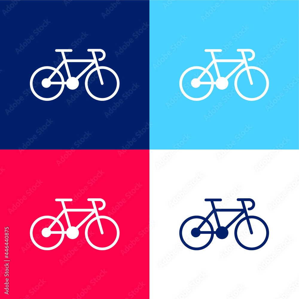Fototapeta premium Bike Of A Gymnast blue and red four color minimal icon set