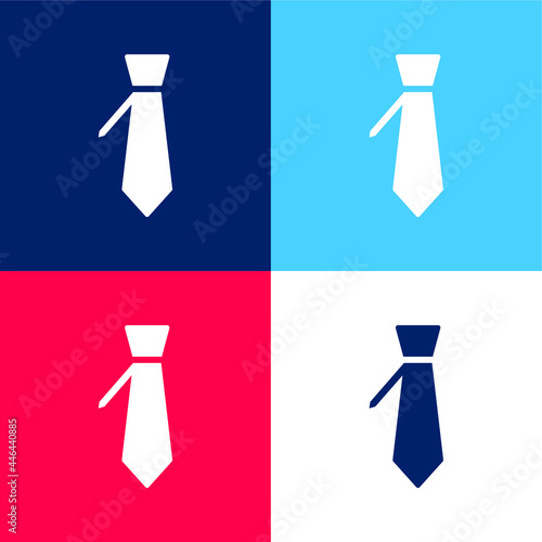Big Tie blue and red four color minimal icon set