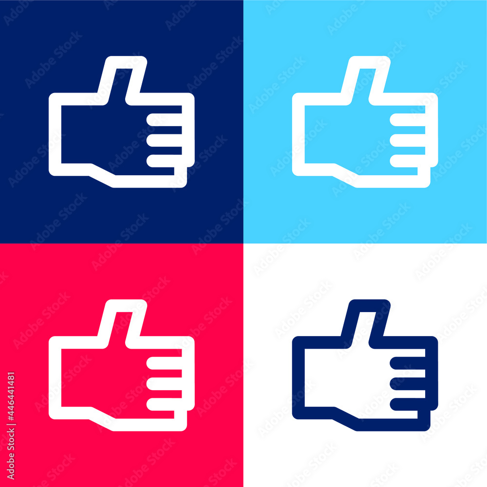 Approve blue and red four color minimal icon set Approve blue and red four color minimal icon set