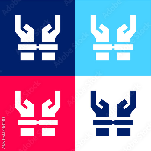 Arrested blue and red four color minimal icon set