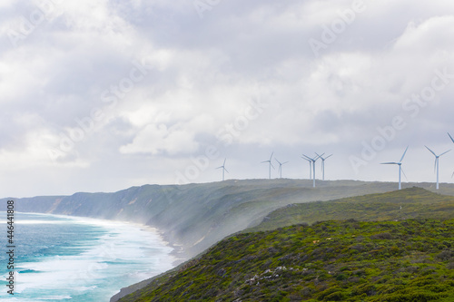 southern coastline with wind turbines near albany photo