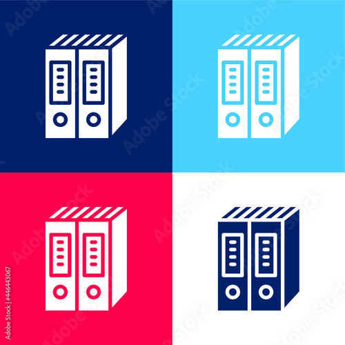 Archives blue and red four color minimal icon set