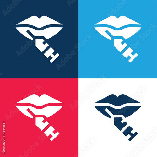 Botox blue and red four color minimal icon set